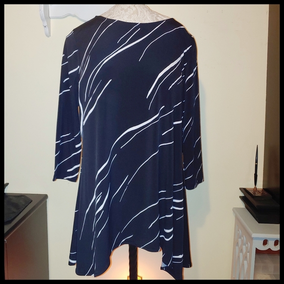 Alfani Tops - Alfani Elements Linear Brez Black Blouse, Large